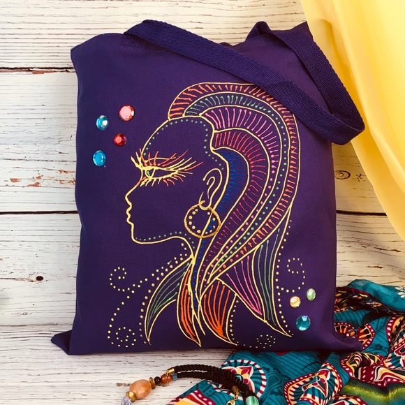 Handbags - Hand painted tote bag